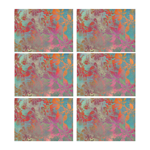 flowers roses Placemat 14’’ x 19’’ (Set of 6)