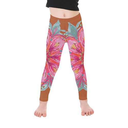 flower 1 Kid's Ankle Length Leggings (Model L06)