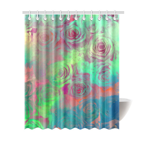 flowers roses Shower Curtain 69"x84"