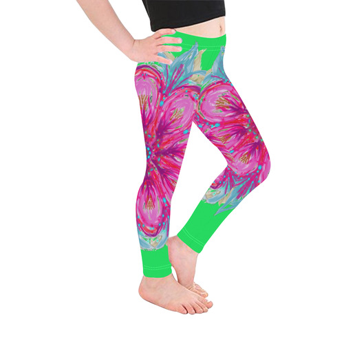 flower 5 Kid's Ankle Length Leggings (Model L06)