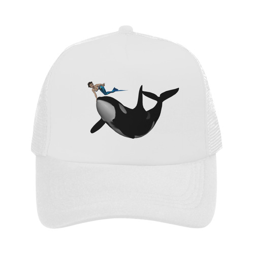 Orca and mermaid Trucker Hat