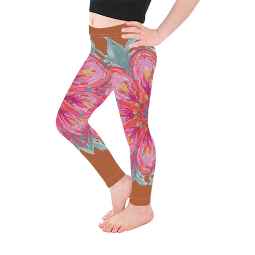 flower 1 Kid's Ankle Length Leggings (Model L06)