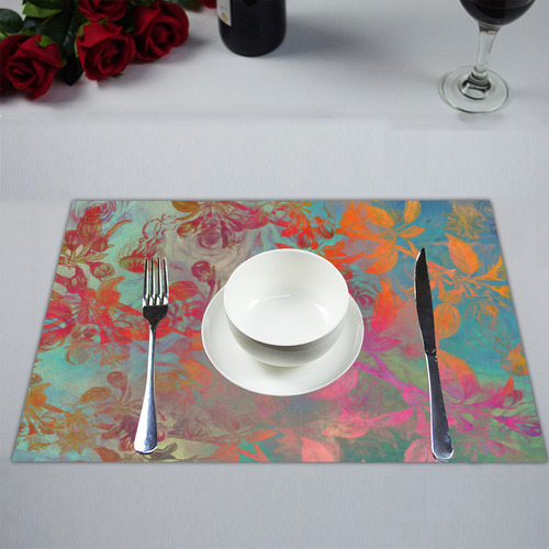 flowers roses Placemat 14’’ x 19’’ (Set of 2)