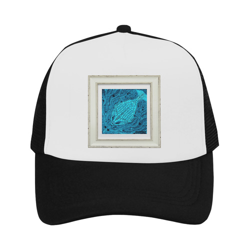 artistic blue fish Trucker Hat