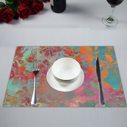 flowers roses Placemat 14’’ x 19’’ (Set of 6)