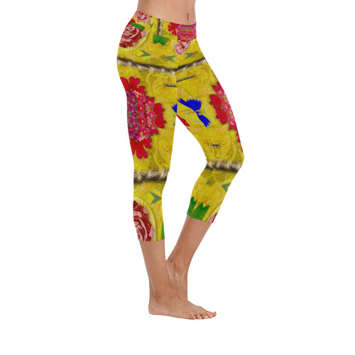 light candles and the fern will grow in the summer Women's Low Rise Capri Leggings (Invisible Stitch) (Model L08)