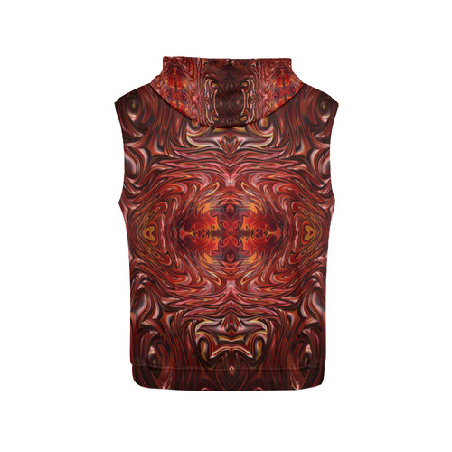 Hearts Fire Storm of Love Fractal Abstract All Over Print Sleeveless Hoodie for Men (Model H15)