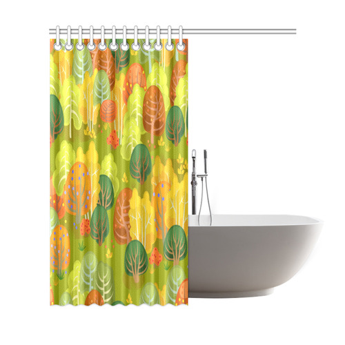 Autumn Forest Red Orange Yellow Beautiful Trees Shower Curtain 69"x72"