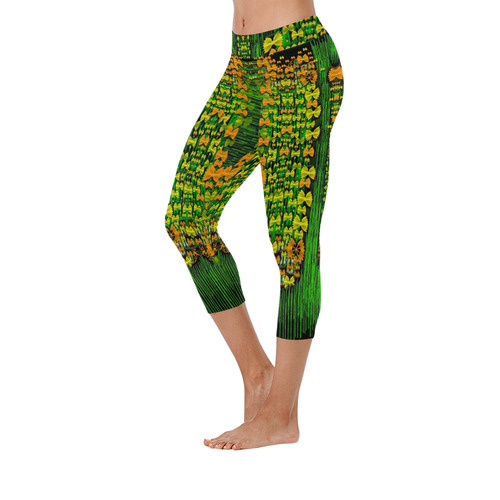 Magical forest of freedom and hope Women's Low Rise Capri Leggings (Invisible Stitch) (Model L08)