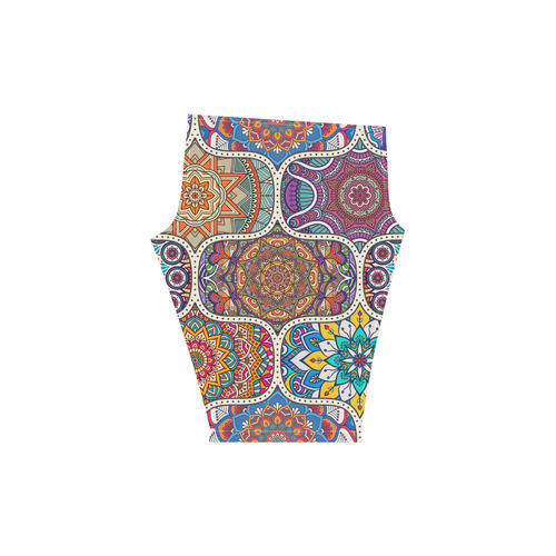 mandala Seamless tile pattern Women's Low Rise Capri Leggings (Invisible Stitch) (Model L08)