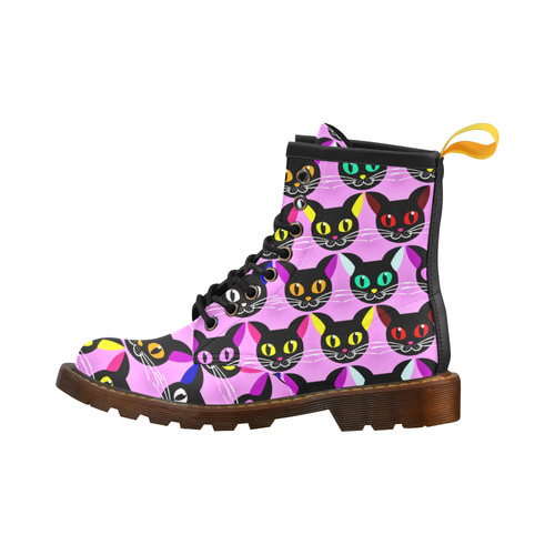 Pop Art Pussy - purple High Grade PU Leather Martin Boots For Women Model 402H