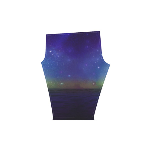 starry night on the sea Women's Low Rise Capri Leggings (Invisible Stitch) (Model L08)