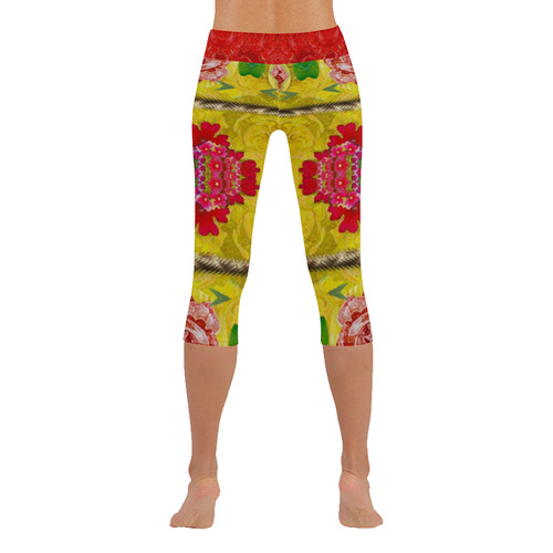 light candles and the fern will grow in the summer Women's Low Rise Capri Leggings (Invisible Stitch) (Model L08)