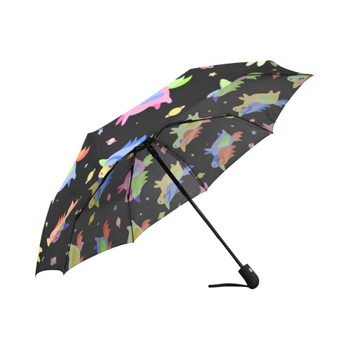 Cute Flying Unicorns Stars Planets Starry Night Auto-Foldable Umbrella (Model U04)