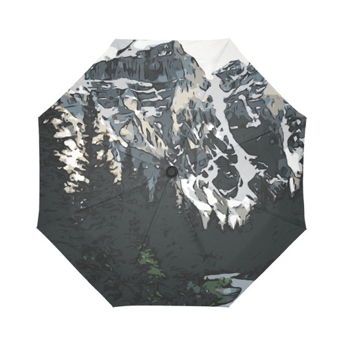 Mountain Road Canadian Rocky Mountain Landscape Auto-Foldable Umbrella (Model U04)