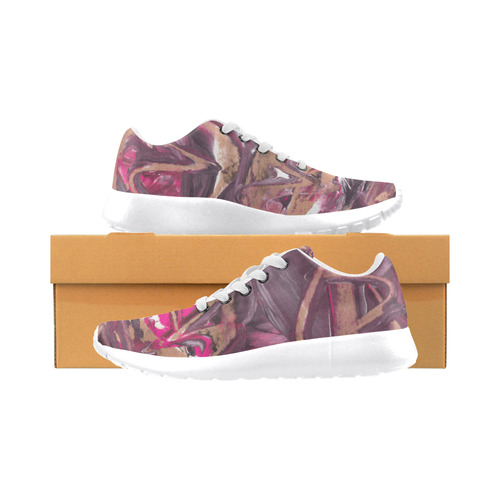 Abstract Acryl Painting plum brown pink Women's Running Shoes/Large Size (Model 020)