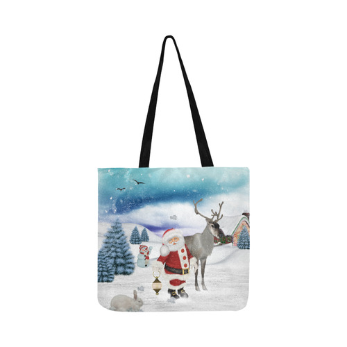 Christmas, Santa Claus with reindeer Reusable Shopping Bag Model 1660 (Two sides)
