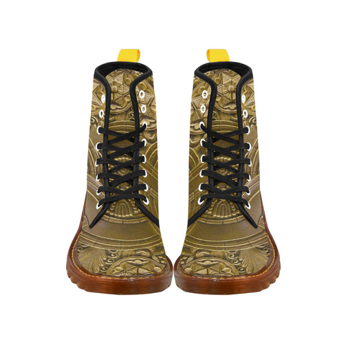 Beautiful Gold Art Deco Floral Martin Boots For Women Model 1203H