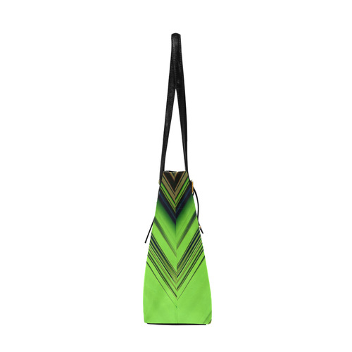 Diagonal Green/Black Abstract Euramerican Tote Bag/Large (Model 1656)