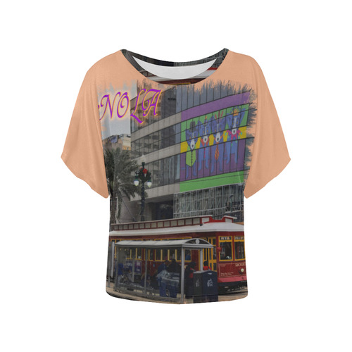 PEACH NOLA Women's Batwing-Sleeved Blouse T shirt (Model T44)