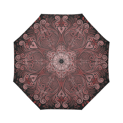 Red, orange, pink and brown 3D Mandala Pattern Auto-Foldable Umbrella (Model U04)