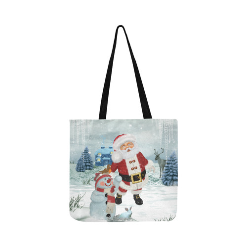 Christmas, Santa Claus with snowman Reusable Shopping Bag Model 1660 (Two sides)