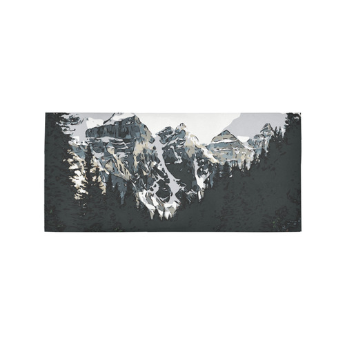 Mountain Road Canadian Rocky Mountain Landscape Area Rug 7'x3'3''