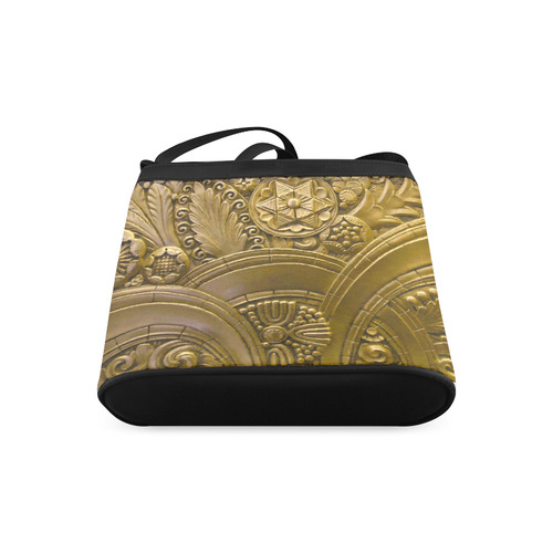 Beautiful Gold Art Deco Floral Crossbody Bags (Model 1613)