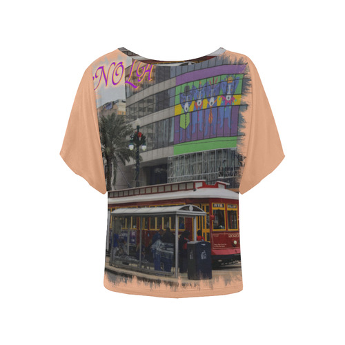 PEACH NOLA Women's Batwing-Sleeved Blouse T shirt (Model T44)