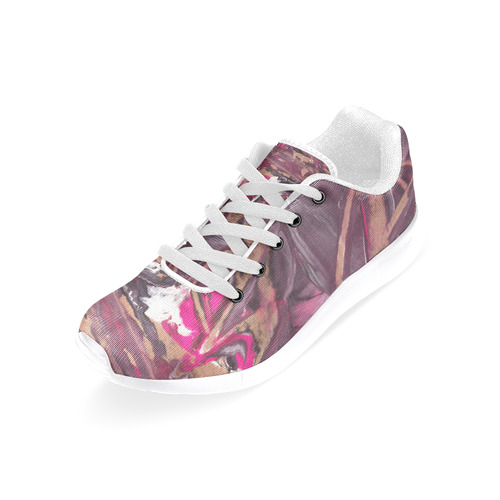 Abstract Acryl Painting plum brown pink Women's Running Shoes/Large Size (Model 020)