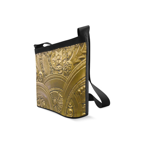 Beautiful Gold Art Deco Floral Crossbody Bags (Model 1613)