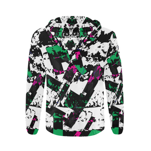 DC "90's Scraps" All Over Print Full Zip Hoodie for Men (Model H14)