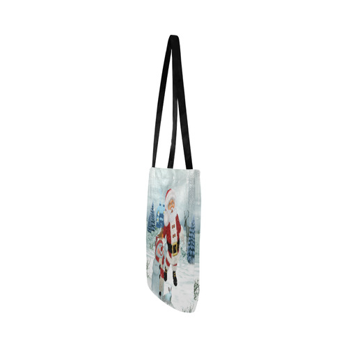 Christmas, Santa Claus with snowman Reusable Shopping Bag Model 1660 (Two sides)