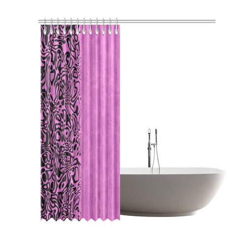 Modern PaperPrint pink by JamColors Shower Curtain 69"x84"