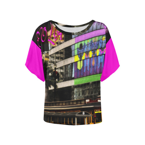 NAWLINS HONEY! Women's Batwing-Sleeved Blouse T shirt (Model T44)