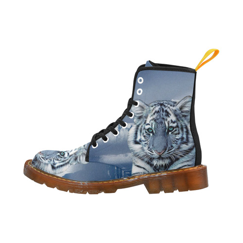 Blue White Tiger Martin Boots For Women Model 1203H