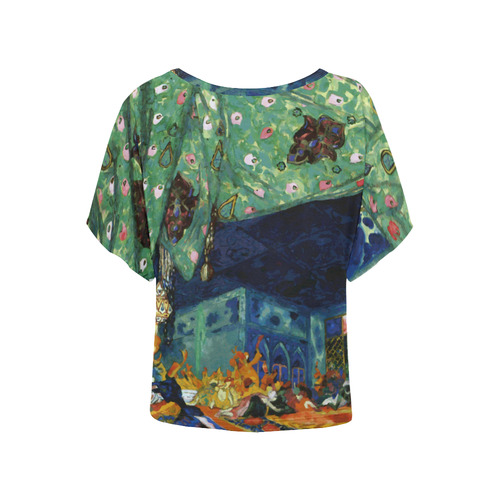 Scheherazade Rimsky Korsakov Ballet  Art Deco Women's Batwing-Sleeved Blouse T shirt (Model T44)