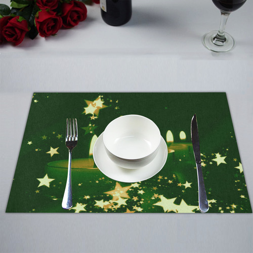 christmas candles green by JamColors Placemat 14’’ x 19’’ (Two Pieces)