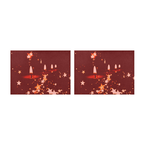 christmas candles red by JamColors Placemat 14’’ x 19’’ (Set of 2)