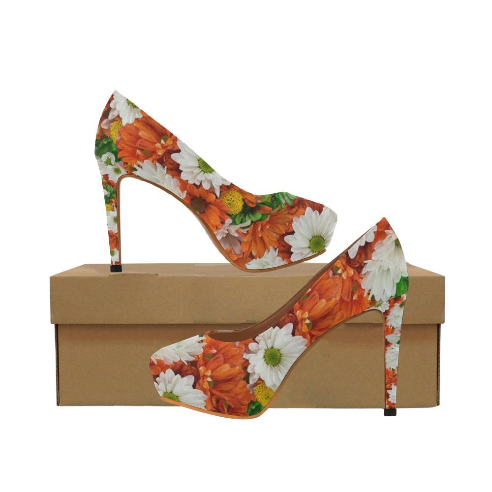 heels with daisies