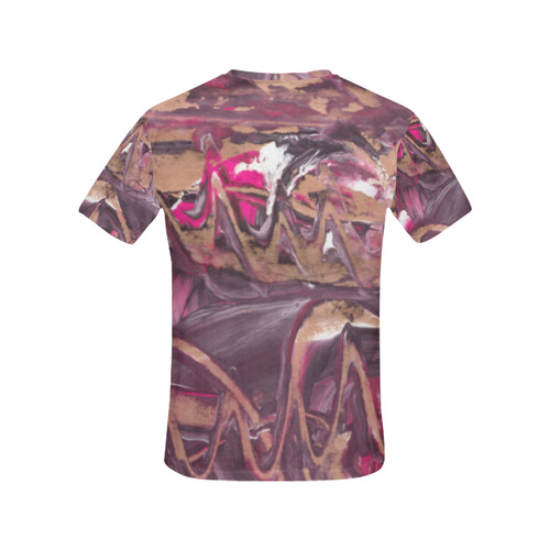 Abstract Acryl Painting plum brown pink All Over Print T-Shirt for Women (USA Size) (Model T40)