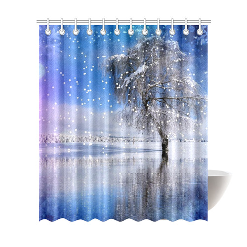 x-mas-romantic winter moment 2by JamColors Shower Curtain 72"x84"