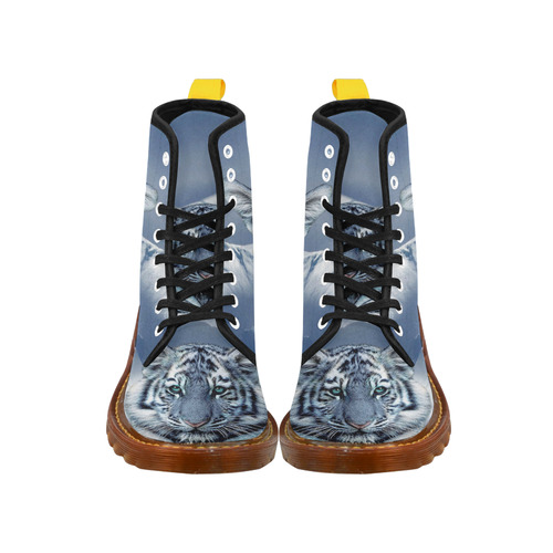 Blue White Tiger Martin Boots For Women Model 1203H