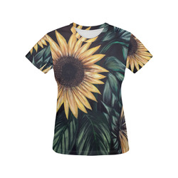 Sunflower Life All Over Print T-Shirt for Women (USA Size) (Model T40)