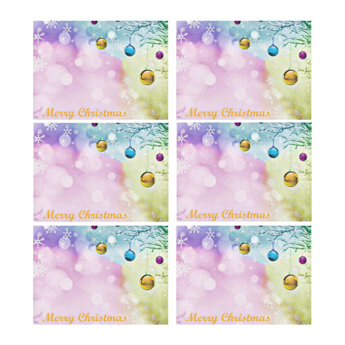 merry christmas 731A by JamColors Placemat 14’’ x 19’’ (Set of 6)