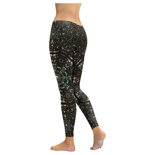 Pearl stars on a wonderful sky Women's Low Rise Leggings (Invisible Stitch) (Model L05)