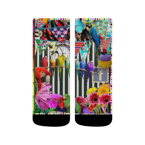 Birds and Bunting Quarter Socks