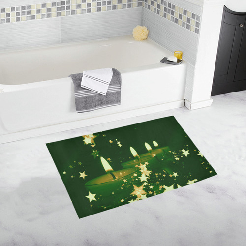christmas candles green by JamColors Bath Rug 20''x 32''