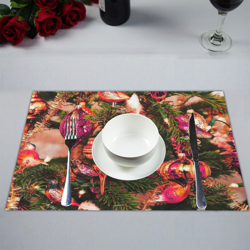 merry christmas 733A by JamColors Placemat 14’’ x 19’’ (Set of 2)