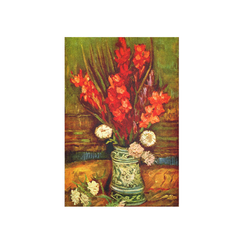 Van Gogh Red Gladioli Floral Fine Art Cotton Linen Wall Tapestry 40"x 60"